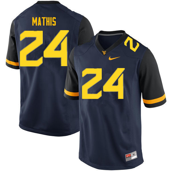 Men #24 Tony Mathis West Virginia Mountaineers College Football Jerseys Sale-Navy
